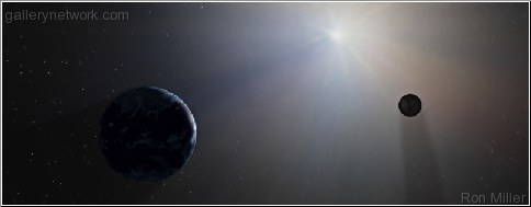 Earth moon and comet